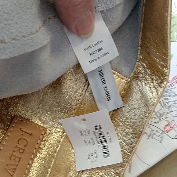 J Crew Gold Leather Thompson Tote NWT - Picture 5 of 5
